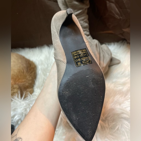 WORN ONCE - Good Quality Below Knee Pink Suede Stylish Dress Boots Size 6 Women - Picture 6 of 7